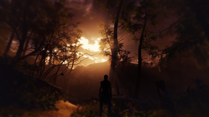 looking at view, cloud - sky, Senua, plant, silhouette, 4K, woods, land, standing, beauty in nature, one person, men, Hellblade: Senuas Sacrifice, screen shot