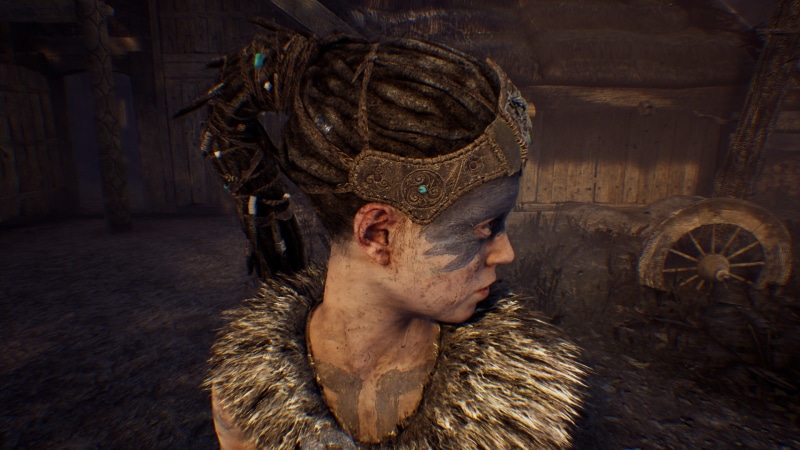 one person, men, headshot, video games, indoors, portrait, contemplation, wood - material, beard, Hellblade, human face, males, adult, 1080P, digital composite