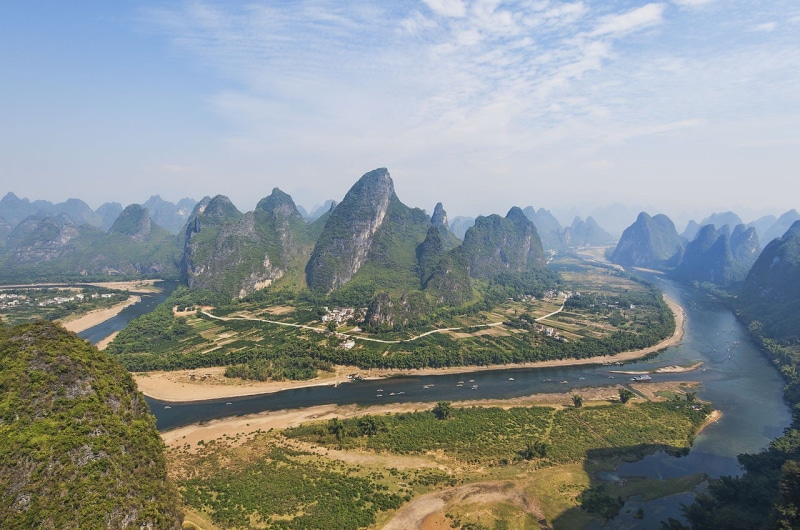valley, hills, Guilin, 720P, river