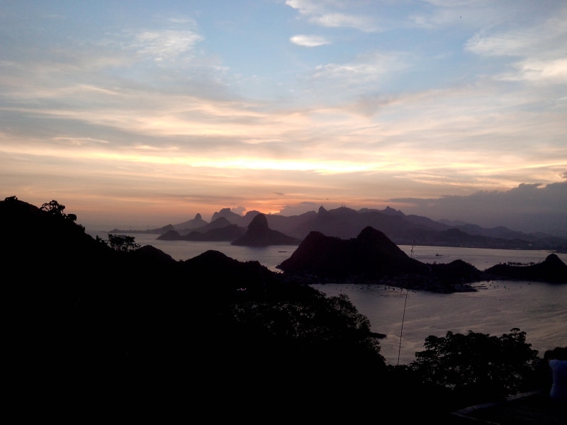 landscape, sunset, niterói, mountain, 2K, scenics, beauty in nature, park city niterói, outdoors, environment, majestic, tranquil scene, sky, orange color
