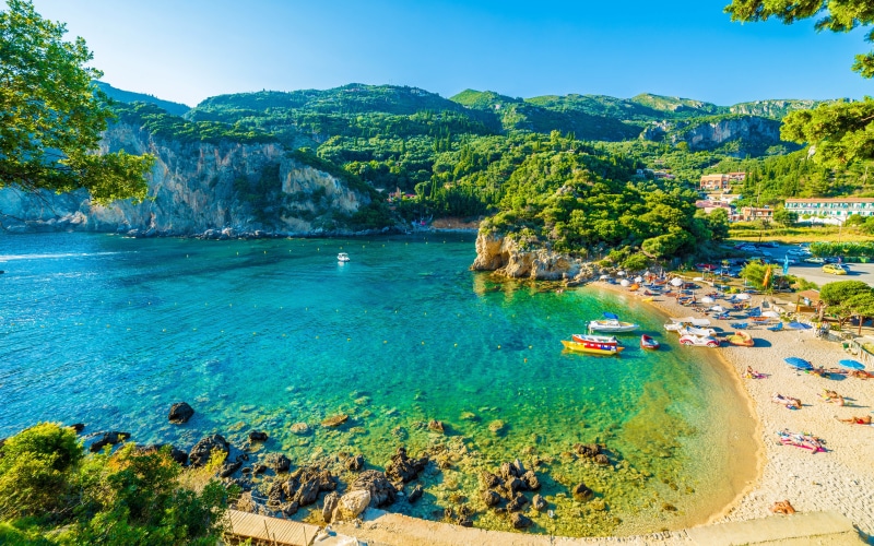 limestone, sandy, dense, greece, nature, water, paradise, corfu, sea, desktop, outdoors, beaches, plant, land, bay, scenics - nature, beach, turquoise colored