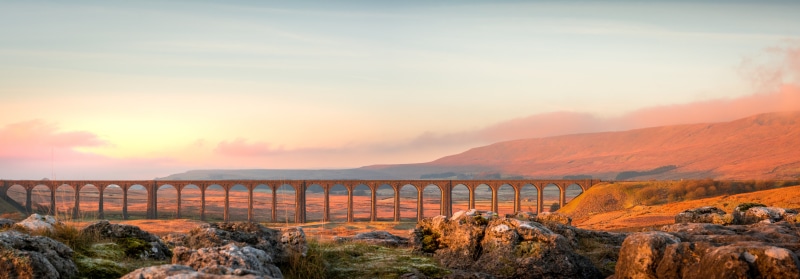 whernside, sunset, sky, no people, environment, dales, transportation, limestone, landmark, great, bridge, ribblehead viaduct, architecture, transport