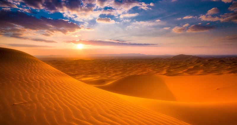 dunes, landscape, sand, sunrise, skyscape, sky, 5K, desert