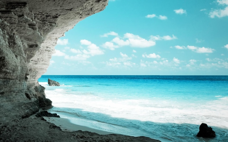 skyscapes, resolution, seas, high, rocks, 1080P, cave, beaches