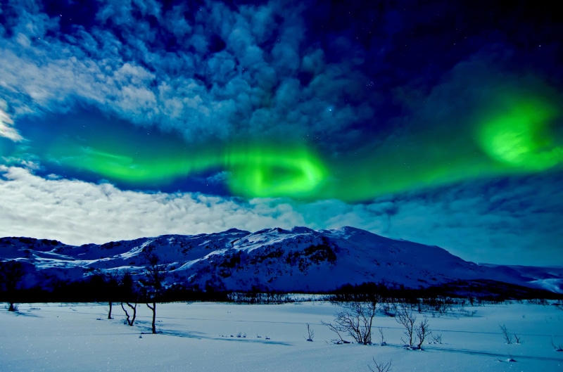 borealis, nature, mountain, aurorae, green color, tranquility, aurora, scenics - nature, cold temperature, landscape, luminosity, idyllic, star - space