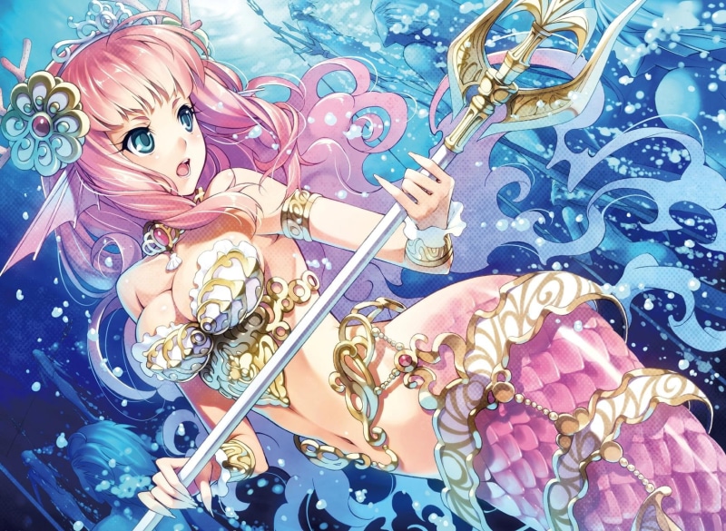 cute, white, beauty, lovely, blue, 720P, flower, pink, girl, sweet, pretty, anime, ocean, beautiful, mermaid, yellow