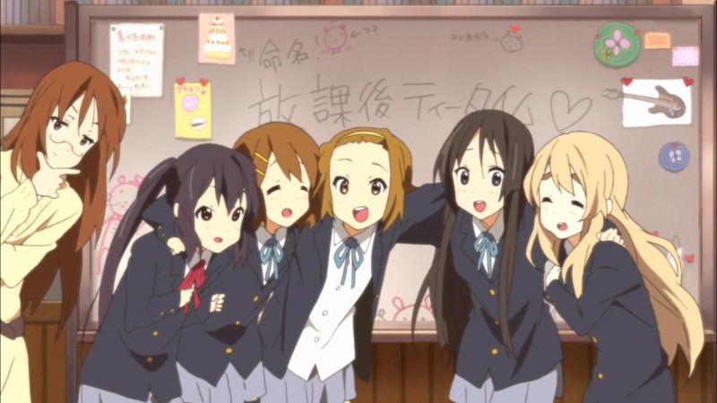girl, sweet, 1080P, short-hair, female, team, pretty, k, cute, anime, band, kawaii, nice, tsumugi
