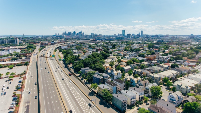 car, boston, sky, buildings, motor vehicle, tree, boston harbor, fenway, home, transportation, red sox, nature, harvard, cityscape, high angle view, outdoors