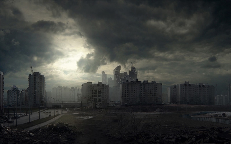 art, 1080P, sky, fiction, x, skyscapes, apocalypse, artwork, buildings, nature, Clouds, science, hd