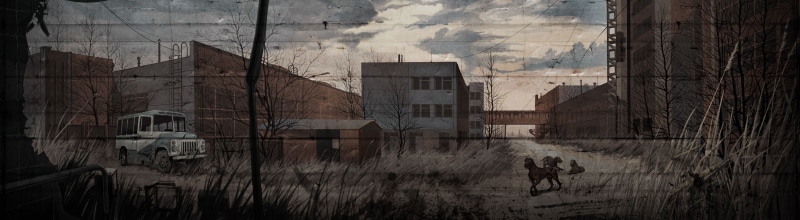 drawing, Call Of Pripyat, call, day, pripyat, outdoors, building, building exterior, residential district, Stalker, abandoned, illustration, S.T.A.L.K.E.R.