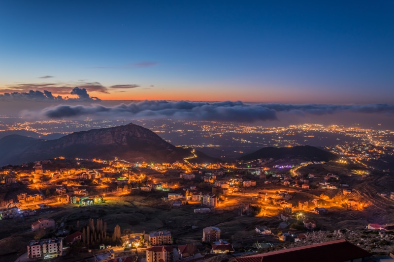 wide angle, sky, cityscape, architecture, nikon, landscape, houses, lebanon, dusk, 5K, night, ehden, long exposure, at Night, aerial, lighted, mountain