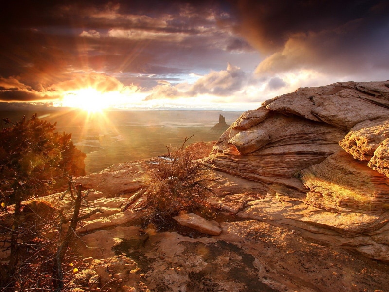 720P, sunset, landscape, Canyonlands National Park, skyscape, sky, rocks