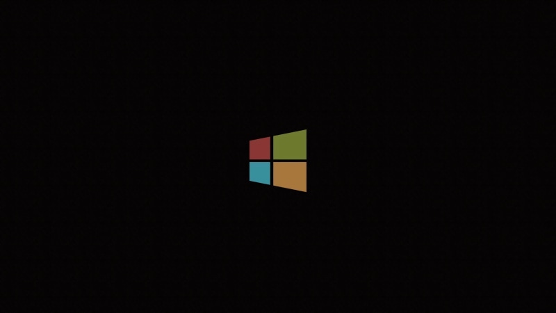 Microsoft, minimalism, 4K, simple background, Microsoft Windows, black background