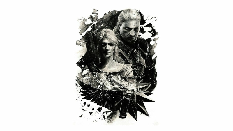 black, male likeness, art and craft, hairstyle, looking at camera, portrait, copy space, Geralt of Rivia, monochrome, creativity, white, sculpture, representation