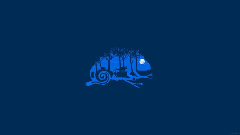 no people, animal wildlife, 1080P, digital art, grass, trees, sea, underwater, Moon, nature, floating on water, stars, eyes, chameleons, invertebrate