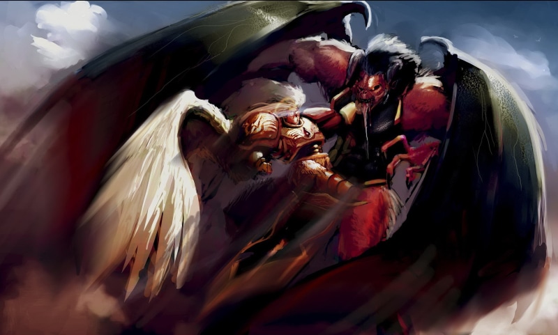 fight, Sanguinius, transportation, people Traveling, cultures, nature, day, angel, people, painting, real people, night, travel, fighting, group of people