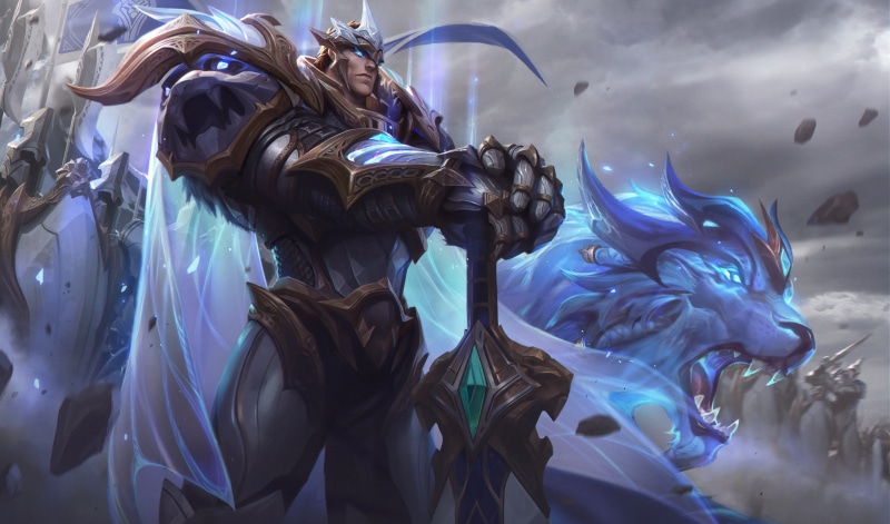 Stand, LoL, God King, Battle, Garnier, 4K, Armor, Flag, Leo, League Of Legends, Sword, Art, Artwork, Garen