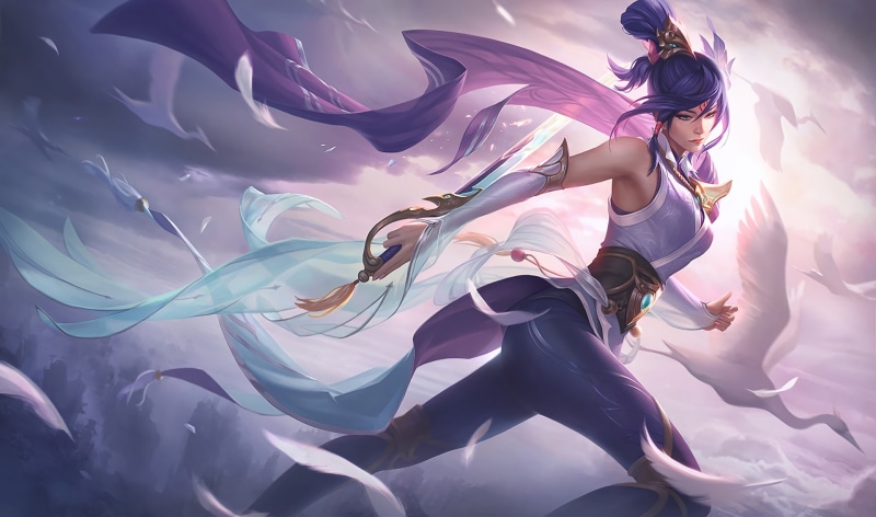 LoL, League Of Legends, Feathers, 1080P, Splash, The wind, Artwork, Rapier, Fiora, Soaring Sword