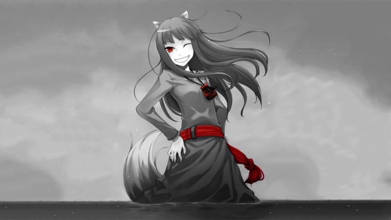 dress, Spice and Wolf, young adult, religion, water, red, clothing, Holo, nature, women, outdoors, lifestyles, fashion, 1080P, anime, beautiful woman