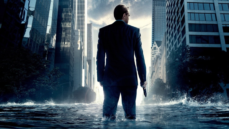 three quarter length, nature, poster, movies, movie, water, building, Inception, 1080P, real people, silhouette, men, outdoors, built structure, lifestyles