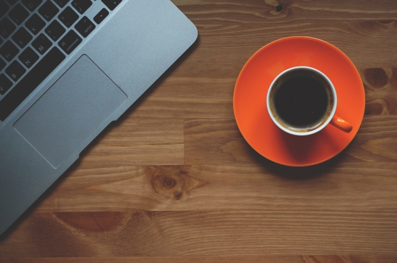 business, mugs, high Angle View, mug, working, desk, backgrounds, brown, drink, cup, espresso, tea cup, wooden surface, equipment, computer Keyboard, office