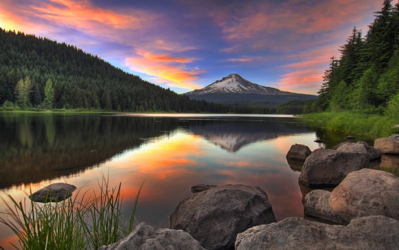 sunset, trillium, america, hood, ultra, states, mount, hd, phones, laptop, 2K, mobile, lake, oregon, united, desktop