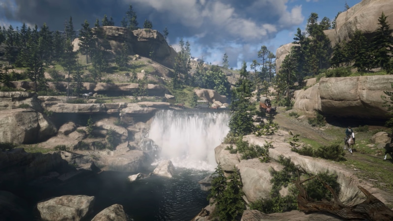 motion, Red Dead Redemption 2, long exposure, Red Dead Redemption, outdoors, scenics - nature, no people, falling water, flowing, architecture, flowing water