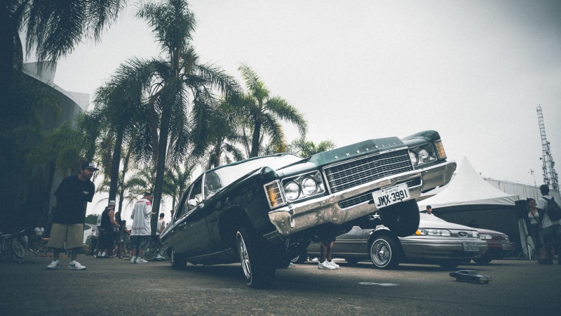 car, lowrider, architecture, transportation system, occupation, motor vehicle, vehicles, tropical climate, transportation, road, plant, outdoors, adult