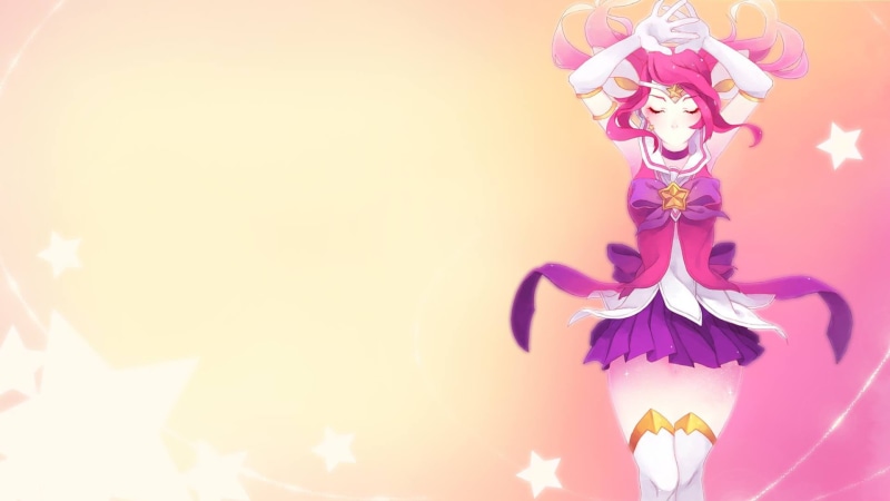 beauty in nature, purple, nature, character, representation, Lux (League of Legends), female, studio shot, close-up, pattern, creativity, anime, 1080P