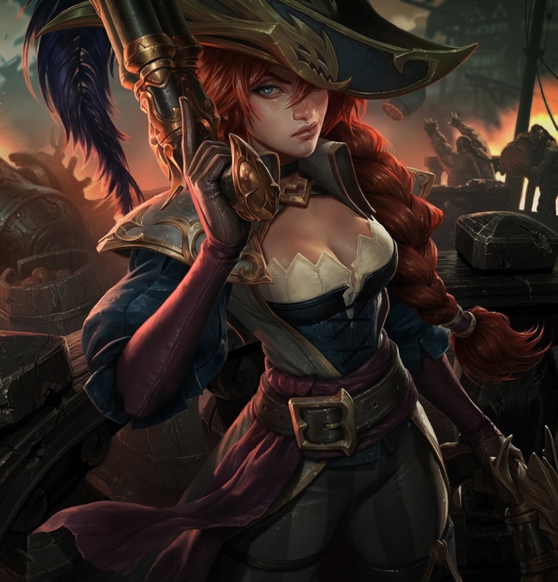women, portrait, Miss Fortune (League of Legends), hairstyle, one person, fashion, three quarter length, young adult, standing, 480P, real people, fortune