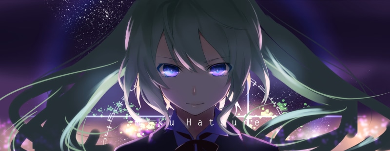 Hatsune Miku, hatsune, art and craft, electric light, ncs, anime girls, night, anime, purple, technology, multiple display, light - natural phenomenon