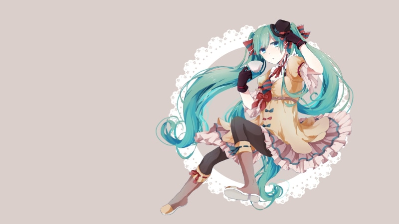 miku, vector, anime girls, copy space, white background, image, multi colored, clip Art, hatsune, 1080P, dancing, high angle view, people, females, variation