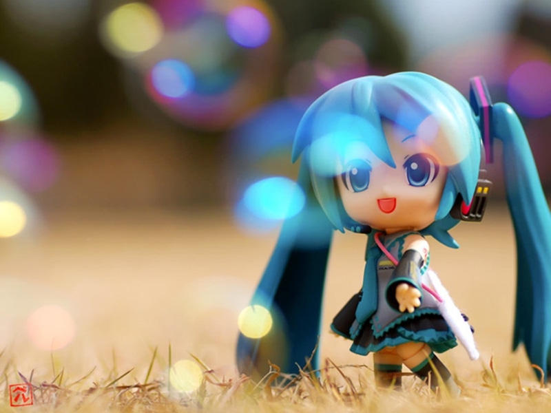 childhood, closeup, day, close-up, 720P, miku, creativity, focus on foreground, celebration, doll, female likeness, art and craft, Hatsune Miku, outdoors