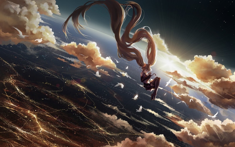 invertebrate, sky, animal wildlife, motion, underwater, space, cloudscape, sea life, miku, men, sunset, swimming, adventure, backgrounds, people, action