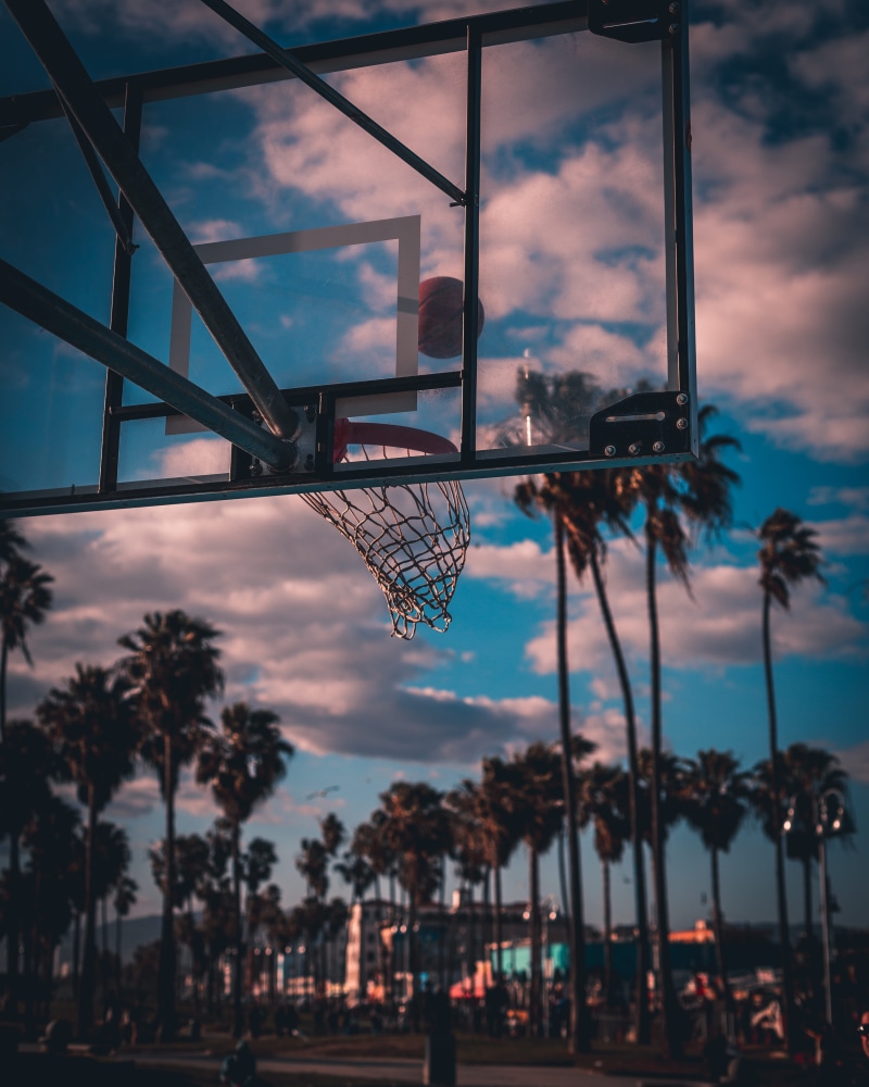 built structure, Venice Beach, shoot, Basketball Hoop, travel, 4K, landscape, sunset, venice, california, outdoors, hoops, architecture, shooting, building