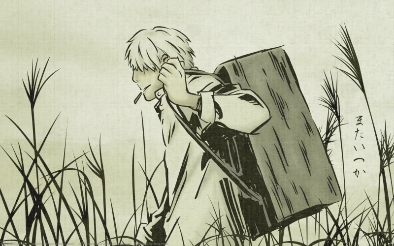 sketch, Mushishi, white, fantasy art, people, day, creativity, sky, architecture, grass, art and craft, outdoors, anime, 1080P, black, Ginko (Mushishi)