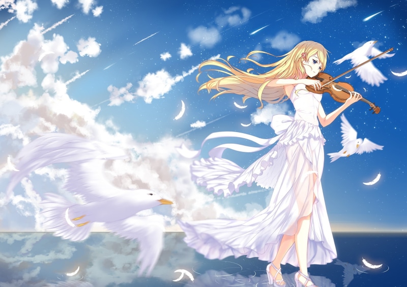 beauty in nature, hairstyle, fashion, water, Shigatsu wa Kimi no Uso, sunlight, adult, dancing, beauty, outdoors, environment, blonde, young adult, freedom