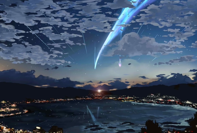 anime, 1080P, landscape, clouds, Kimi no Na Wa, sky