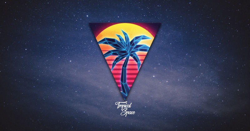 Triangle, Synth, Synth pop, Synthpop, The sky, Sinti, Retrowave, Synthwave, Palma, Tropical space, Stars, Synth-pop, Neon, Electronic, Music, Darkwave