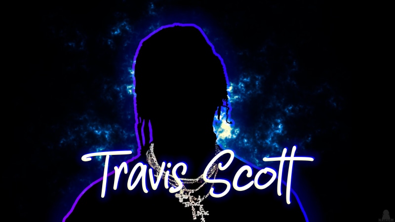 RGB, 4K, blue, Travis Scott, signatures, men, music