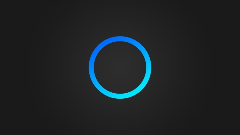 simple, Cortana, 1080P, gray background, circle, blue