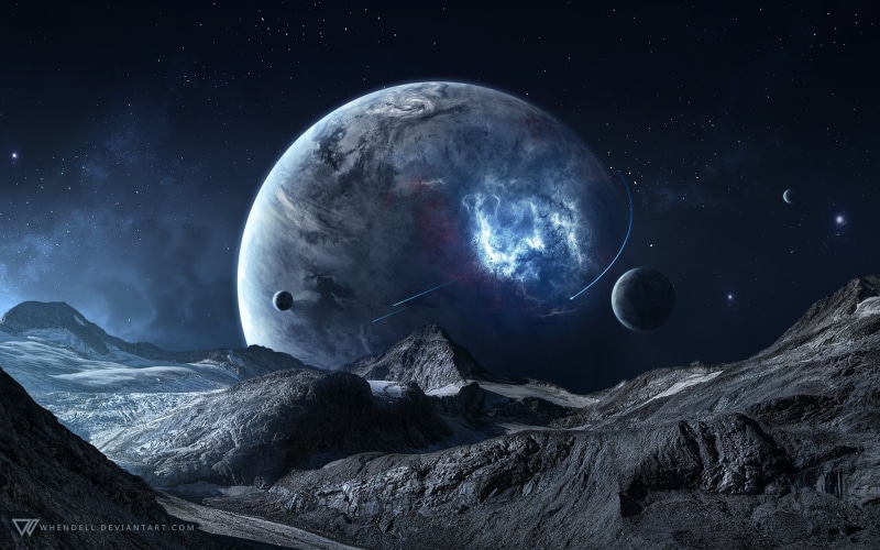 rock - object, mountain peak, solid, star - space, space art, 1080P, orbiting, environment, no people, moon, science, space, rock, planet earth