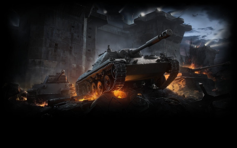 tank, Shot, Wargaming Net, machinery, Clouds, heat - Temperature, architecture, Tiger I, Medium Tank, Technique, Smoke, iron - Metal, Ru 251, Construction