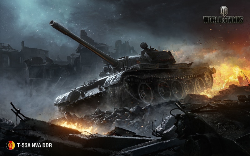 Iron, Sparks, Flame, Home, WoT, The sky, 2K, LBZ, Tank, Clouds, Ruins, Trunk, Dust, Smoke, The wreckage, Fire, Medium Tanks, The building, Stars, World Of Tanks