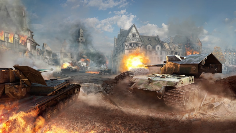 heavy, Wargaming Net, Shot, Update 8.9, damaged, destruction, burning, day, Waffenträger auf Pz. IV, firefighter, Smoke, misfortune, Trunk, Home, danger