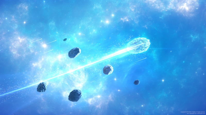digital art, nebula, floating, 2K, blue background, space, comet, marine, sunbeam, no people, outdoors, environment, water, sphere, sea, nature, day, blue