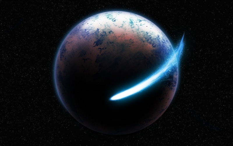 sky, science, astronomy, sphere, globe - man made object, digital art, space, star - space, planet earth, outdoors, comet, shape, 720P, planet, no people