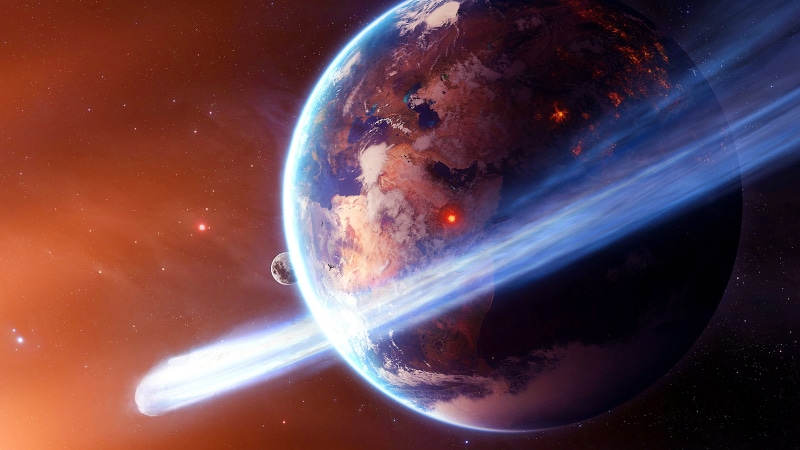 earth, phenomenon, space, comet, planet, 4K, asteroid, atmosphere, astronomical object
