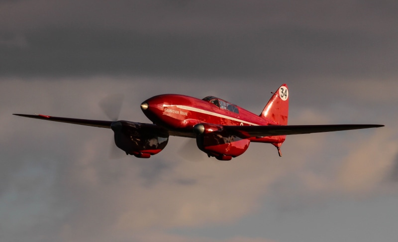 twin-engine racing aircraft, flight, 2K, De Havilland DH.88 Comet, the sky