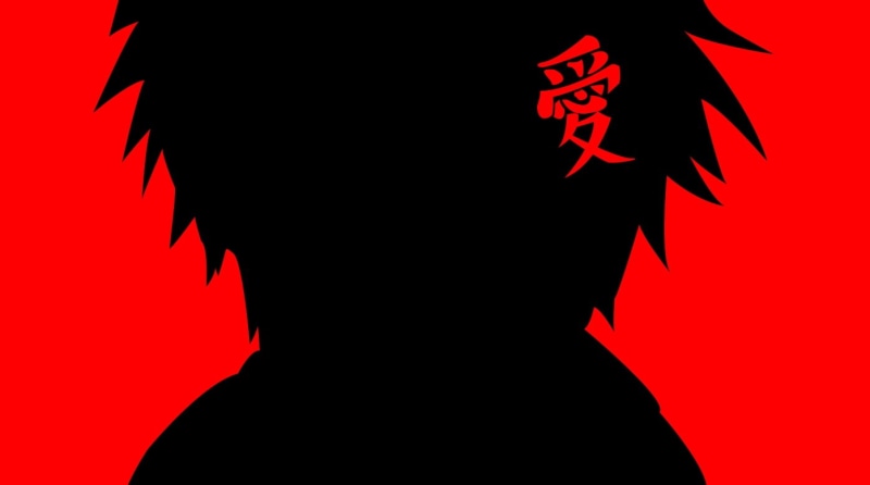 red, Vector, gaara, silhouette, naruto, shippuden, 720P, background, anime, hd, x, art